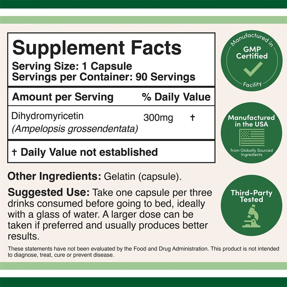 Double Wood Supplements Dihydromyricetin DHM (90 Capsules) - imagine 2