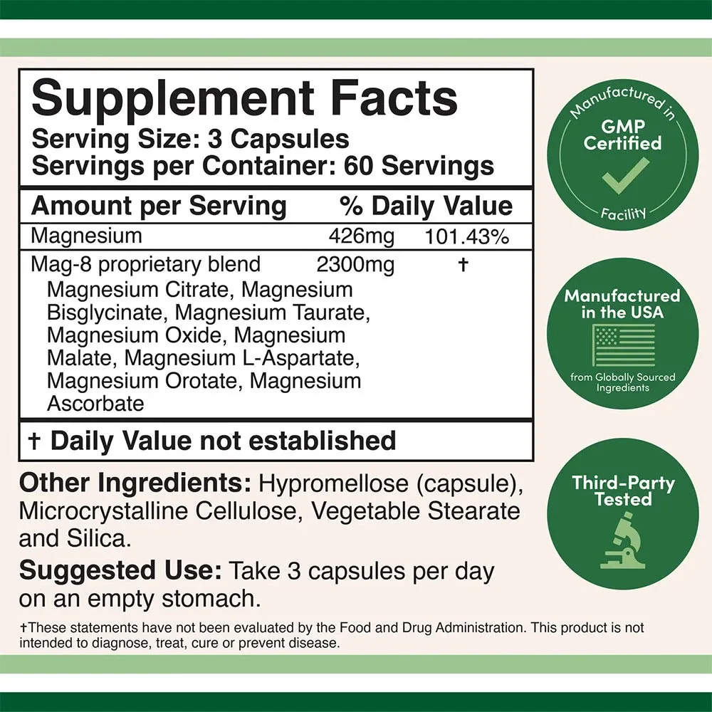 Double Wood Supplements Magnesium Complex (180 Capsules) - imagine 2