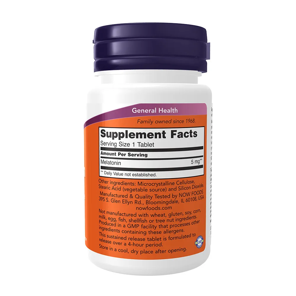 NOW Melatonin 5 mg Sustained Release (120 Tablets) - imagine 2