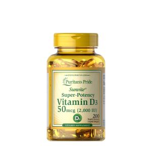Puritans Pride Vitamin D3 2000 IU (200 Softgels) - Nuvalia