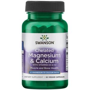 SWANSON Albion Chelat Magnezu i Wapnia z D-3 i K-2 - Nuvalia