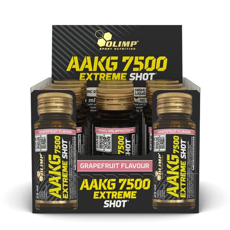 Olimp Nutrition - AAKG 7500 Ekstrem Shot, Grapefrugt + 9 x 25 ml