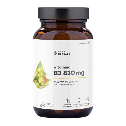 Aura Herbals - B3 Niacin 830 mg, 60 kapsler