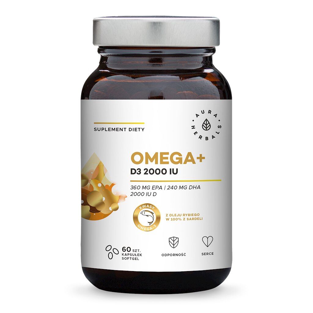 AURA HERBALS Omega+ Vitamina D3 2000 UI (60 capsule gelatinoase) - Viking Supplements