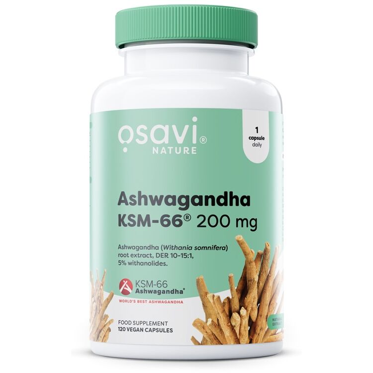 Ashwagandha KSM-66, 200 mg 120 veganske kapsler