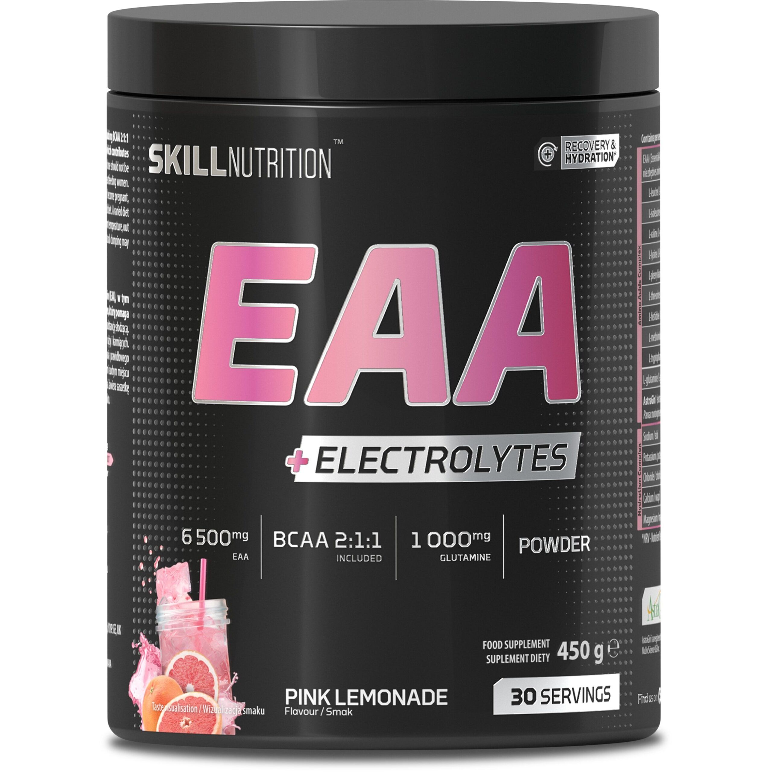 Skill Nutrition - EAA + elektrolytter, lyserød limonade + 450 g