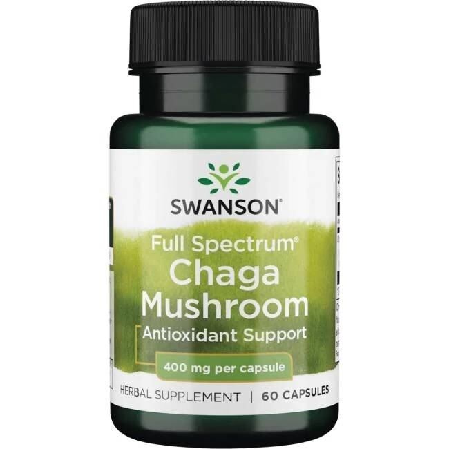 Chaga-svamp med fuldt spektrum, 400 mg 60 kapsler