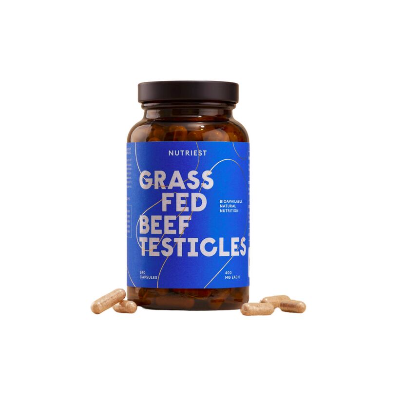 Testicule de vită uscate, provenite de la vite hrănite cu iarbă - 240 de capsule - Viking Supplements