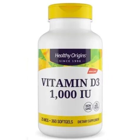 Healthy Origins - Vitamin D3 1000 IU, 360 kapsler