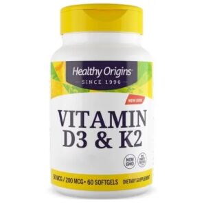 HEALTHY ORIGINS Vitamin D3 & K2 (60 caps) - Viking Supplements