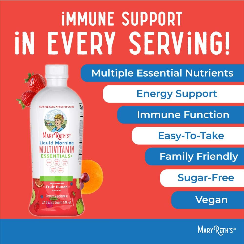MaryRuth's Morning Multivitamin Liquid Fruit Punch 32oz (946ml) - imagine 4
