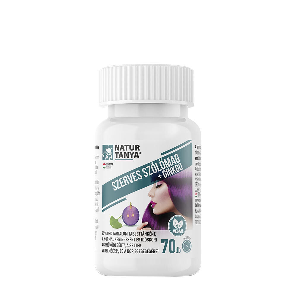 Natur Tanya – Semințe de struguri organice și Ginkgo biloba (70 de comprimate) - Viking Supplements