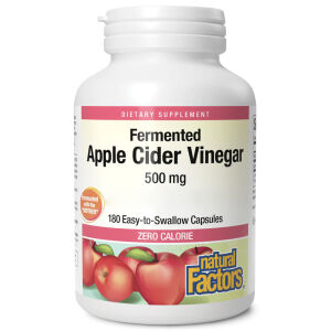 Natural Factors Oțet de mere 500 mg, 180 de capsule - Viking Supplements