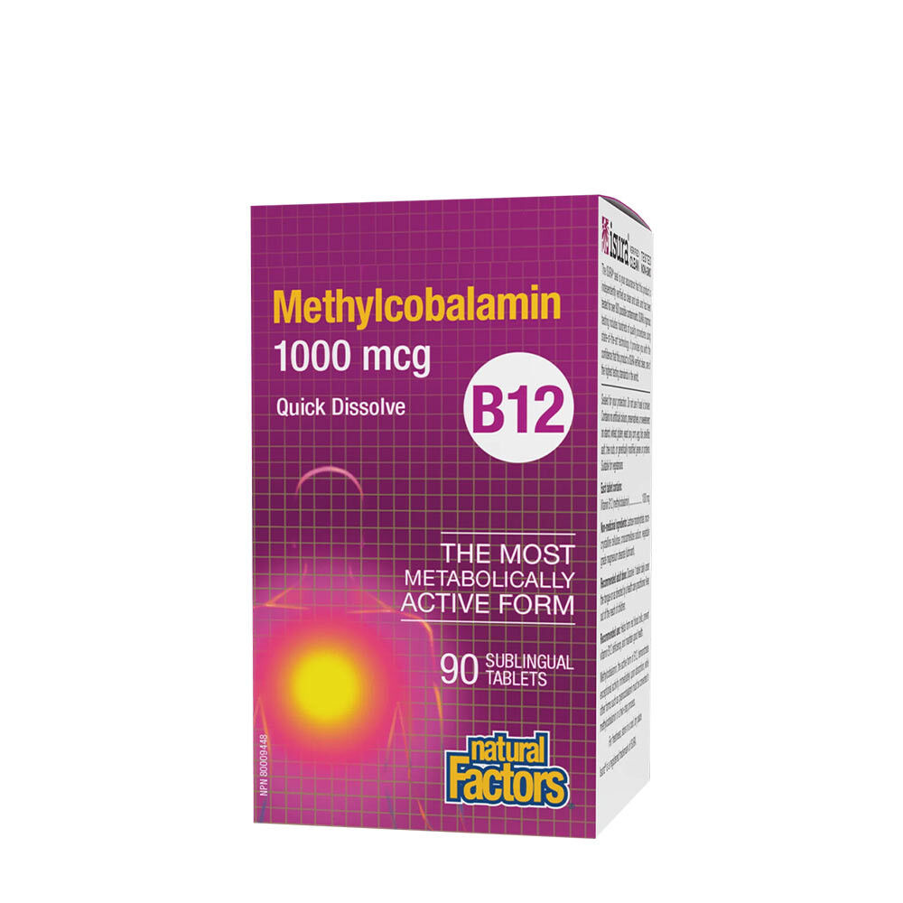 Natural Factors B12 Methylcobalamin 1000 mcg (90 tabletter) billede