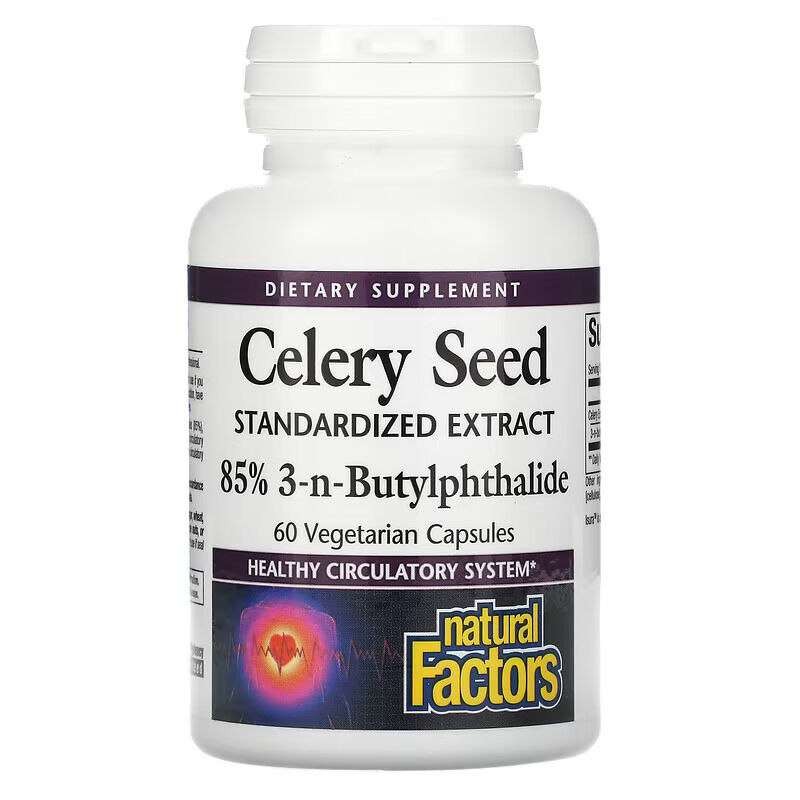 Natural Factors Semințe de țelină 85% 3-n-butilftalide 60 capsule vegetale - Viking Supplements