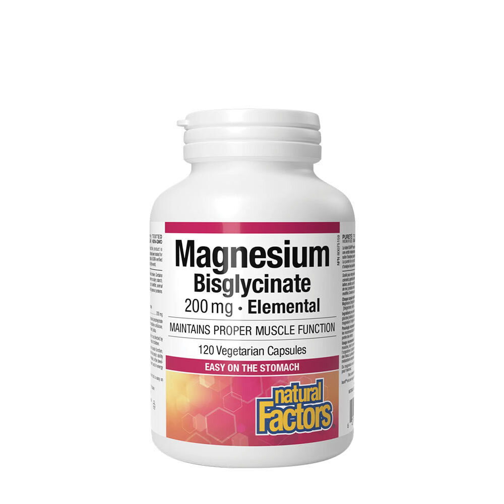 Natural Factors Magnesium Bisglycinate Pure 200 mg (120 Capsules) billede