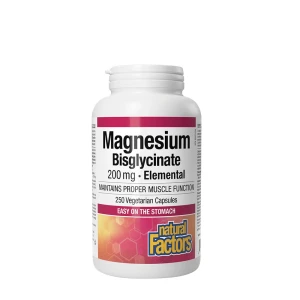 Natural Factors Bisglicinat de magneziu pur 200 mg (250 de capsule) - Viking Supplements