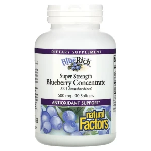 Natural Factors Concentrat de afine super concentrat 500 mg, 90 capsule moi - Viking Supplements