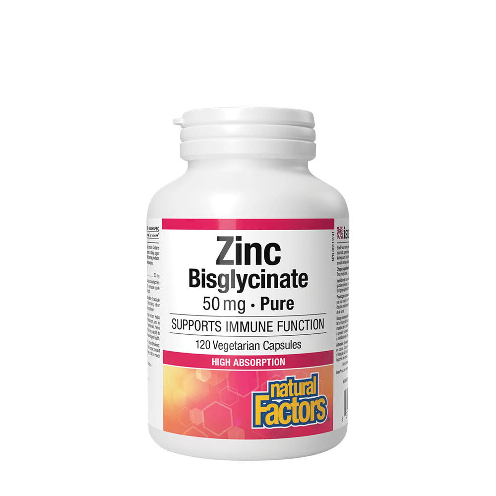 Natural Factors Bisglicinat de zinc 50 mg (120 capsule) - Viking Supplements