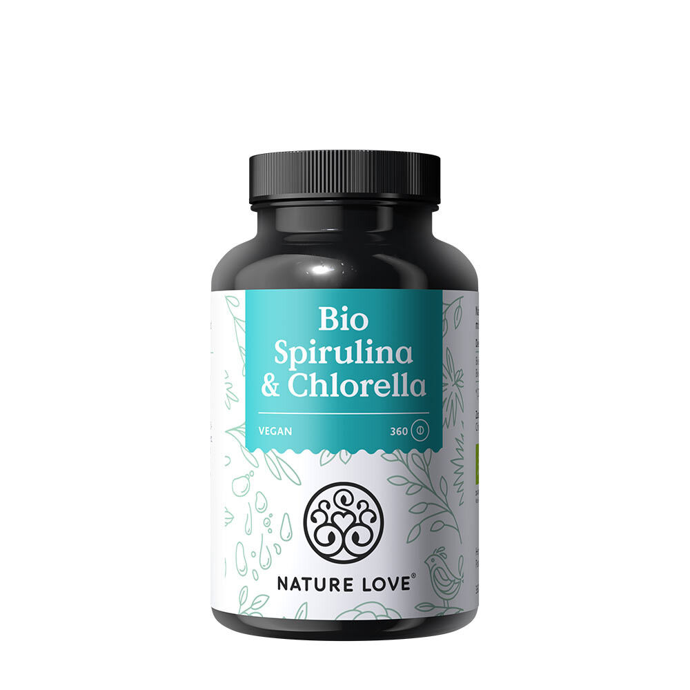 Nature Love - Økologisk spirulina og chlorella 360 tabletter