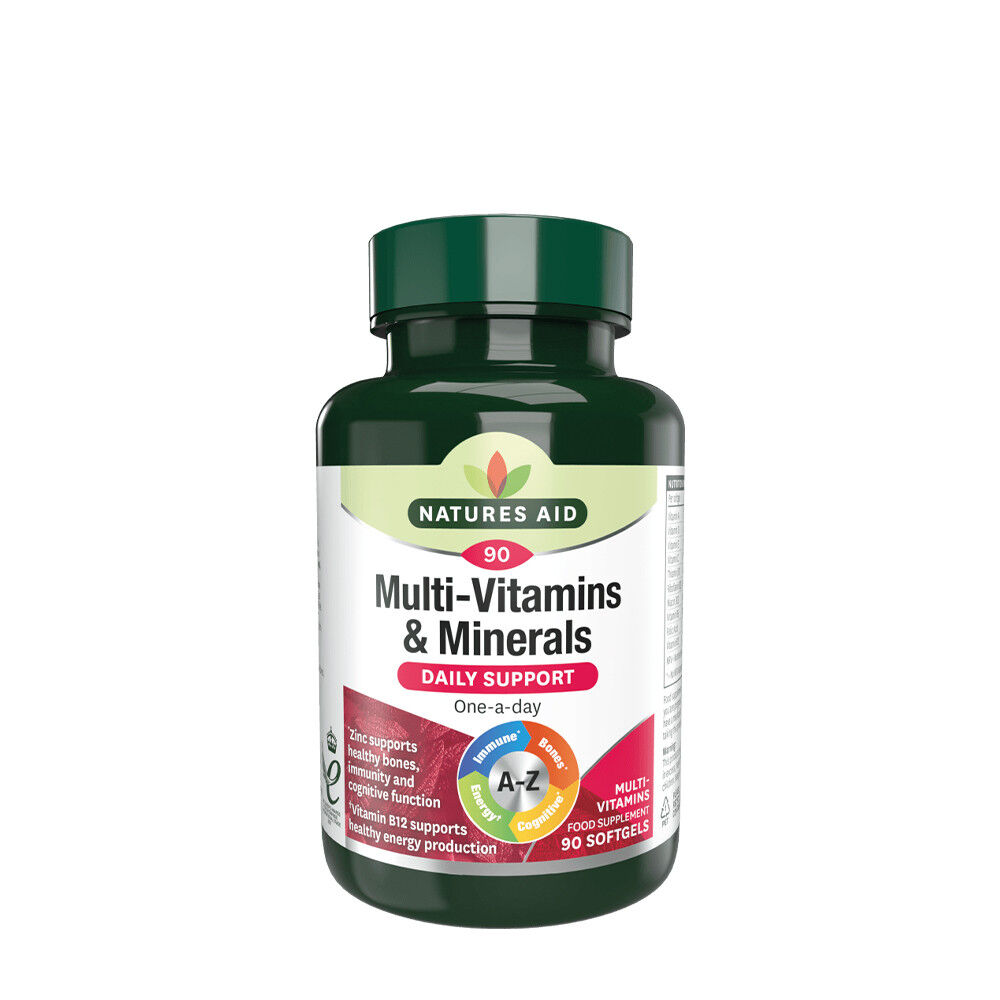 Natures Aid Multi-Vitamins & Minerals (with Iron) (90 Softgels) - Viking Supplements