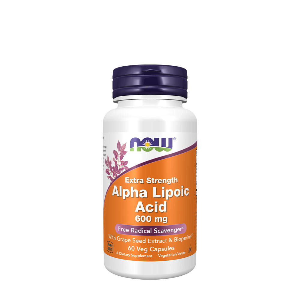 Alfa-liponsyre med druekerneekstrakt & Bioperine, 600 mg - 60 vegetabilske kapsler