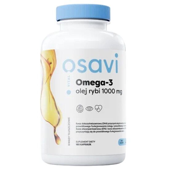 Osavi - Omega-3 Fiskeolie Molekylært Destilleret 1000 mg med citronsmag (180 bløde kapsler)