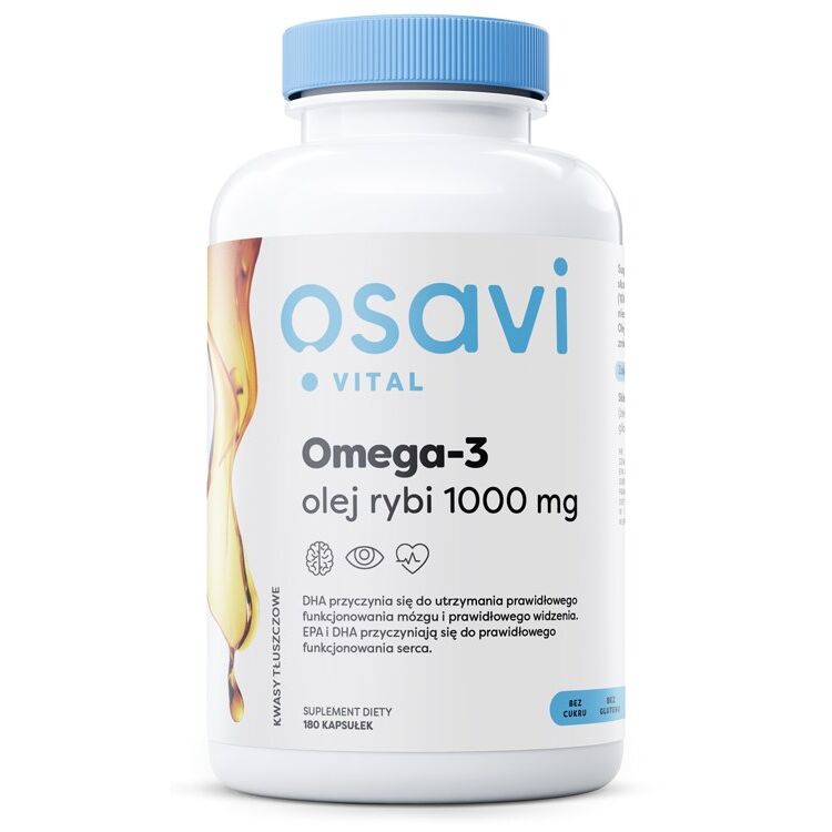 Osavi - Omega-3 Fiskeolie 1000 mg (180 kapsler)
