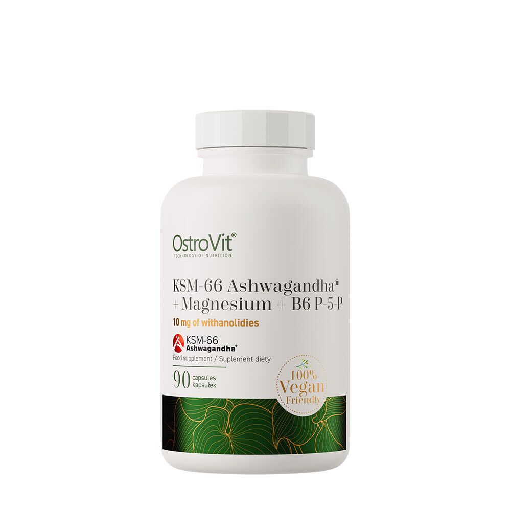 Ostrovit KSM-66 Ashwagandha® + Magnesium + B6 P-5-P (90 vegetabilske kapsler)