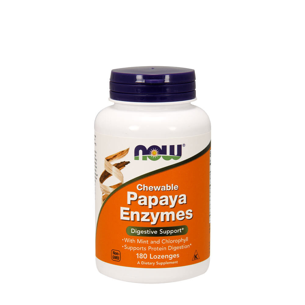 NOW Foods - Papaya Enzyme, Chewable - 180 lozenges