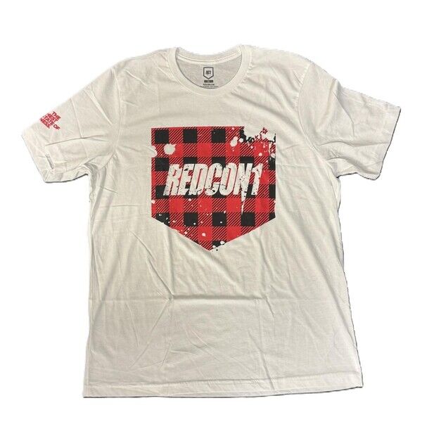 Redcon1 Rødt T-shirt med ternet mønster Small
