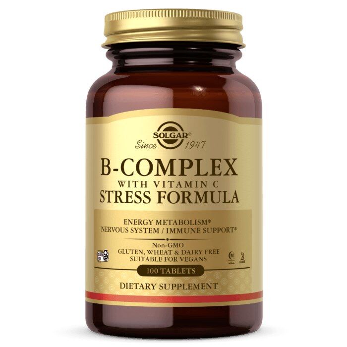 SOLGAR Complex de vitamine B cu vitamina C (100 comprimate) - Viking Supplements