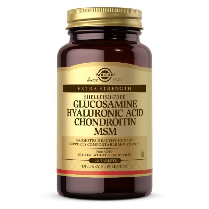 Solgar - Glucosamin, Hyaluronsyre, Chondroitin og MSM 120 tabletter