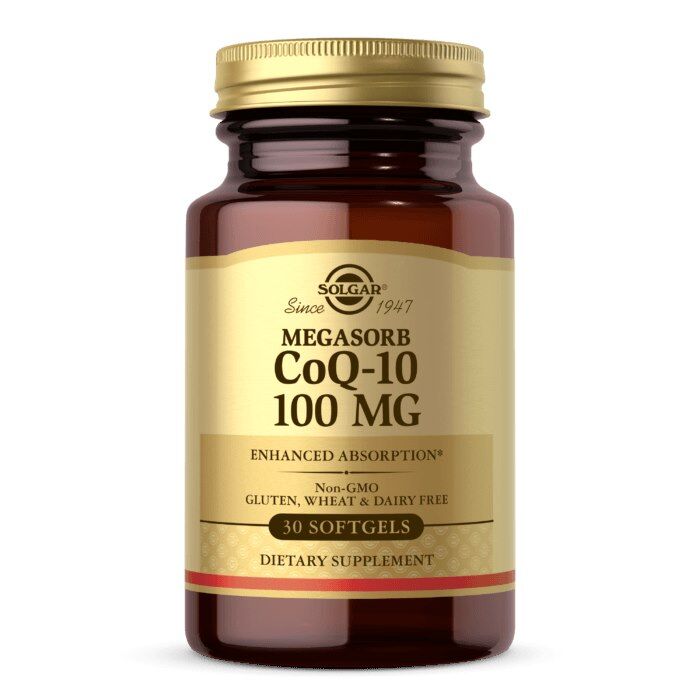 SOLGAR Megasorb CoQ-10 - Coenzyme Q10 - Kaneka 100 mg (30 caps) - Viking Supplements