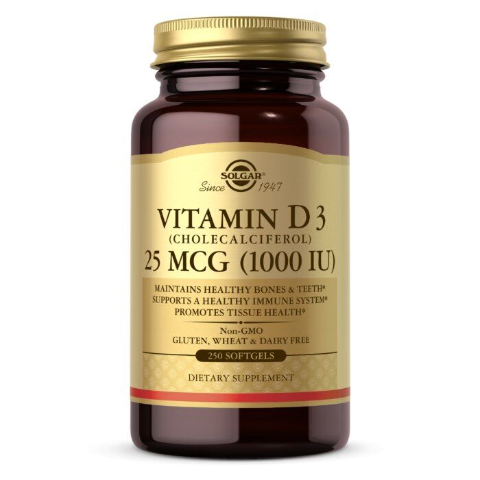 Solgar - Vitamin D3 1000 IU, 25 mcg, 250 kapsler