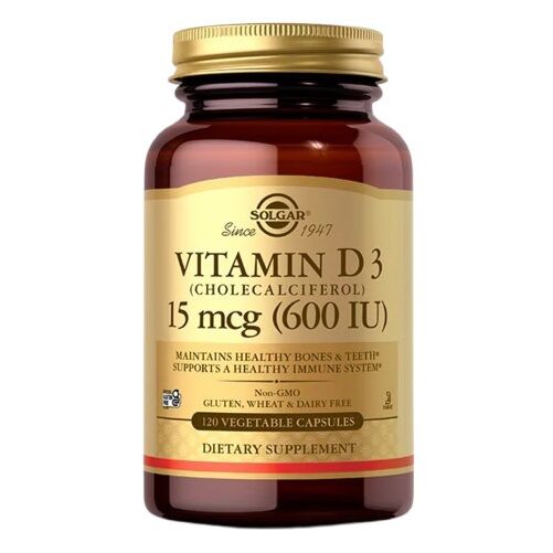 SOLGAR Vitamina D3 15 mcg (600 UI) (120 capsule) - Viking Supplements