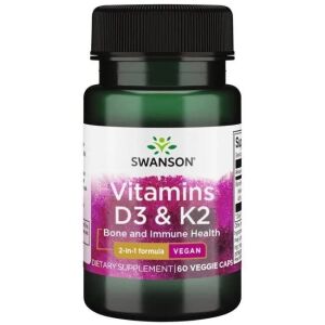 SWANSON Witamina D3 2000IU + K2 75mcg 60vcaps - Viking Supplements