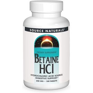 Source Naturals Betaine HCl 650mg 180 tablets - Nuvalia