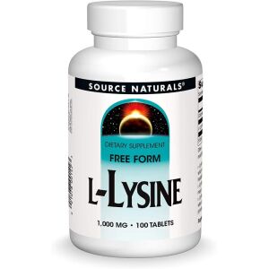 Source Naturals L-lizină 1000 mg, 100 comprimate - Viking Supplements