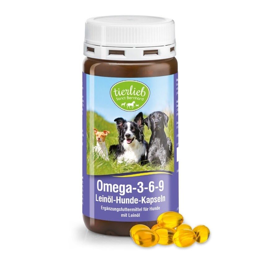 TIERLIEB Omega-3-6-9 Linseed Oil Dog Capsules (180 caps) - Viking Supplements