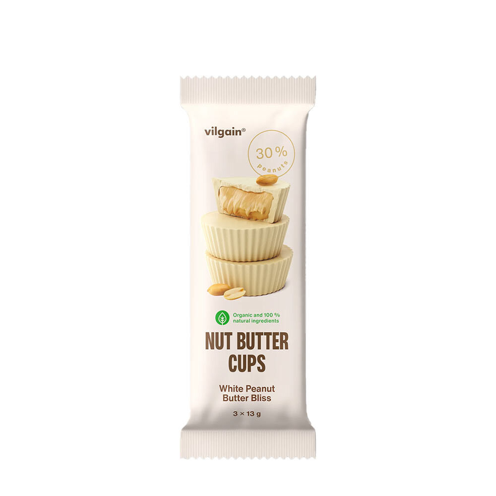 Vilgain Bio Nut Butter Cups – Deliciu cu unt de arahide alb (39 g) - Viking Supplements
