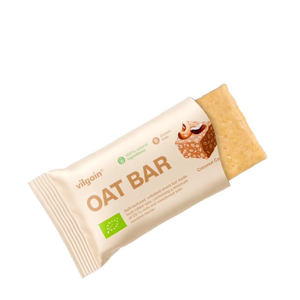 Baton Vilgain Bio cu ovăz, nucă de cocos și caju (50 g) - Viking Supplements