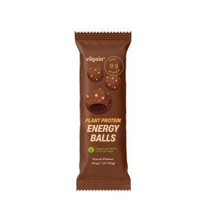 Bile energetice cu proteine vegetale Vilgain BIO cu cacao și arahide (45 g) - Viking Supplements