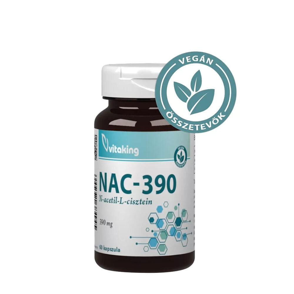 Vitaking NAC-390 (N-acetyl-L-cysteine) 390 mg (60 Capsules) billede