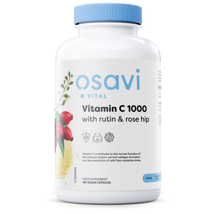 Vitamina C1000 cu rutină și măceșe – 180 de capsule vegane – Viking Supplements