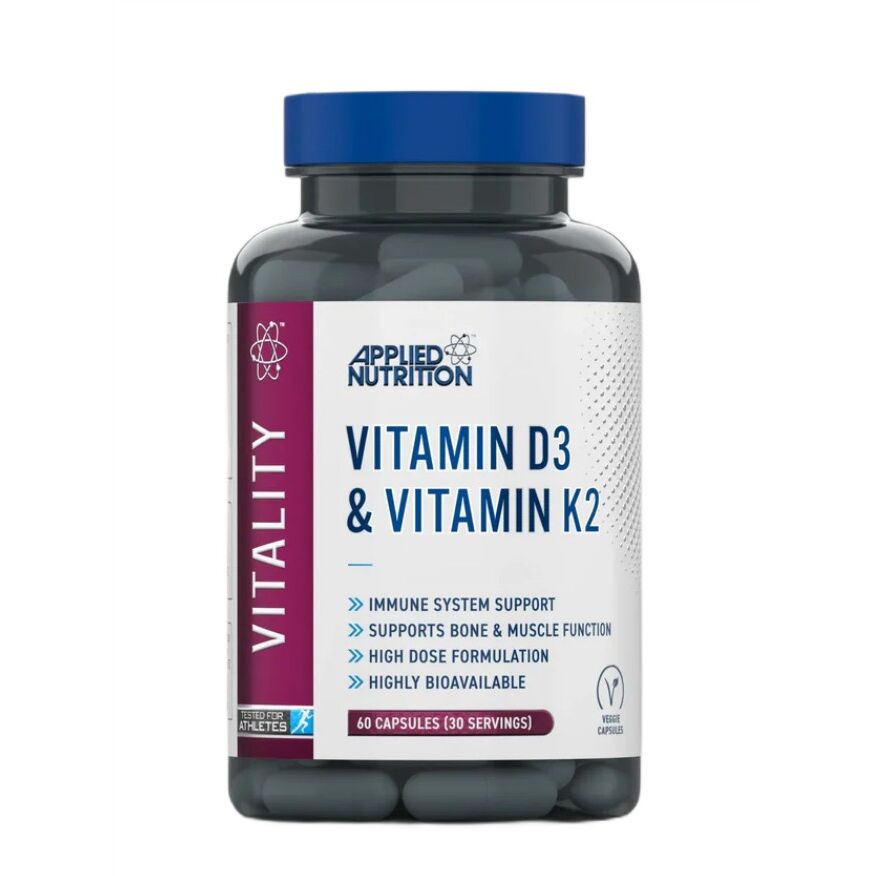 Applied Nutrition - Vitamin D3 og Vitamin K2 + 60 vegetabilske kapsler
