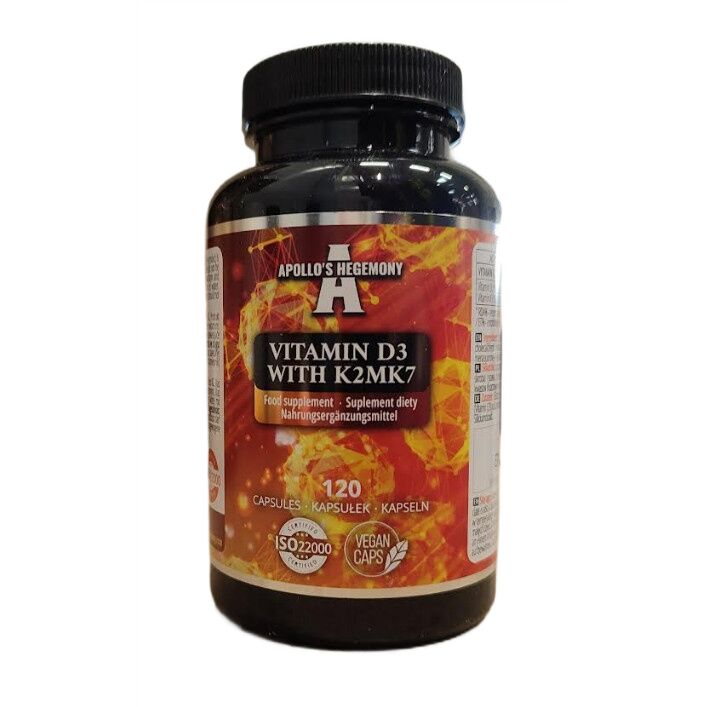 Apollo's Hegemony - Vitamin D3 med K2 MK7 + 120 kapsler