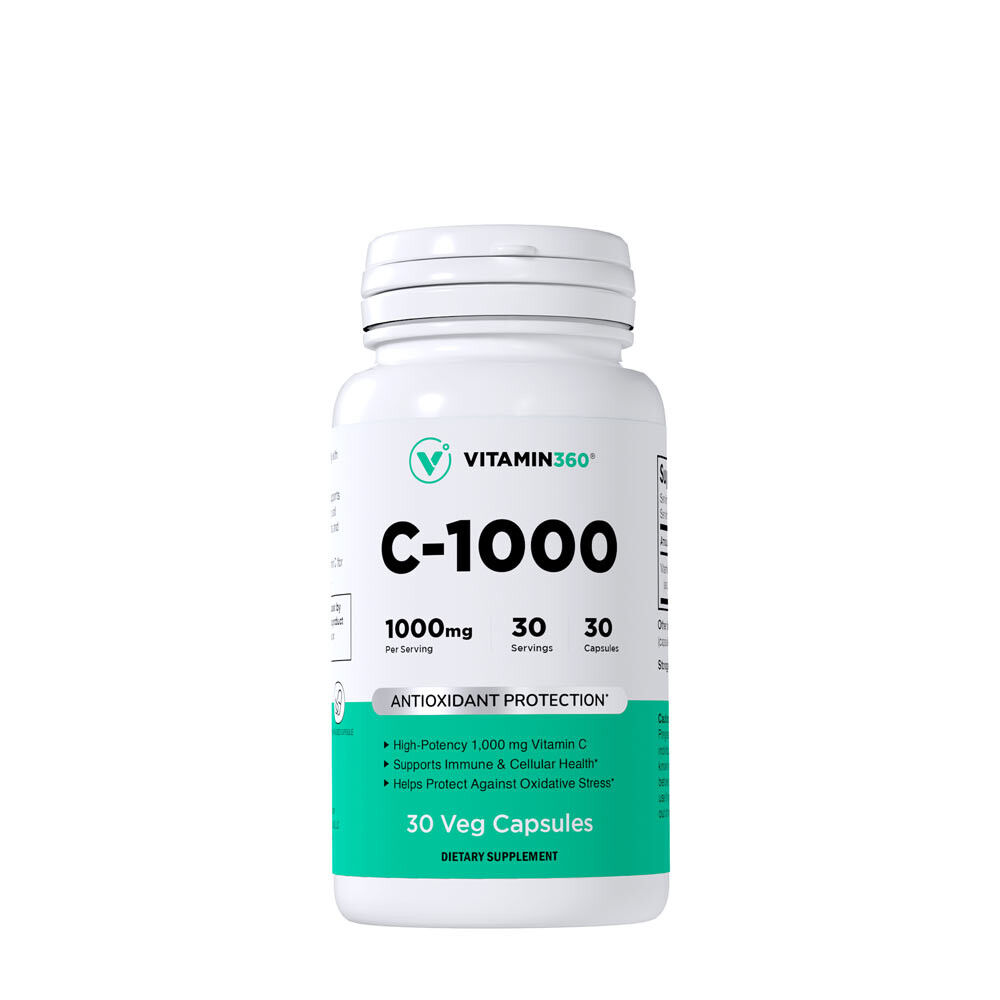 Vitamin360 C-1000 C-vitamin 1.000 mg (30 vegetabilske kapsler) billede