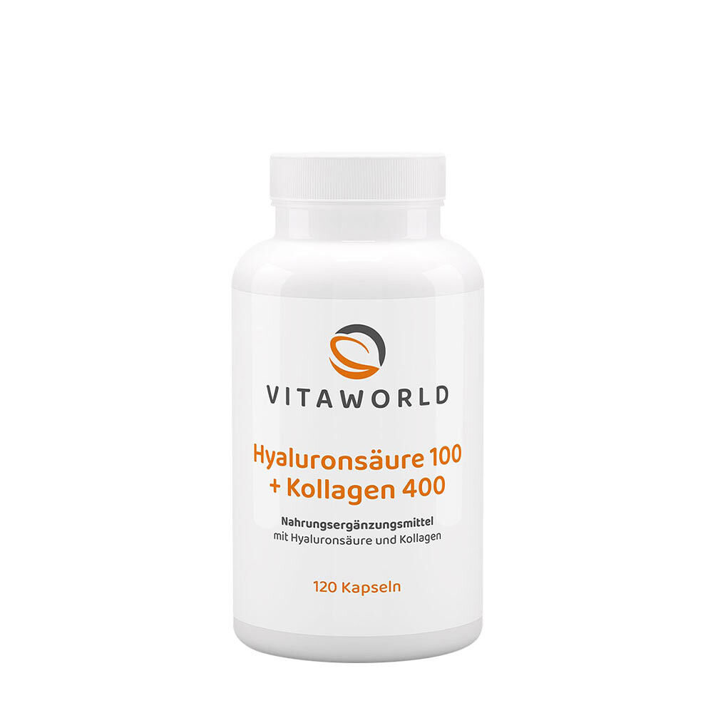 Vitaworld Acid hialuronic 100 + Colagen 400 (120 capsule) - Viking Supplements