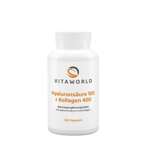 Vitaworld Acid hialuronic 100 + Colagen 400 (120 capsule) - Viking Supplements